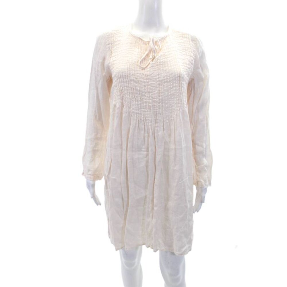 CP Shades for Seaside Womens Linen Long Sleeve Swimwear Coverup Pink Size XS